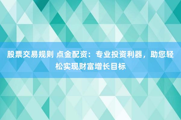 股票交易规则 点金配资：专业投资利器，助您轻松实现财富增长目标