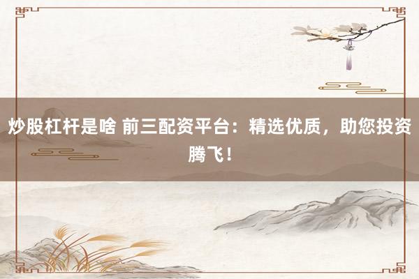 炒股杠杆是啥 前三配资平台：精选优质，助您投资腾飞！
