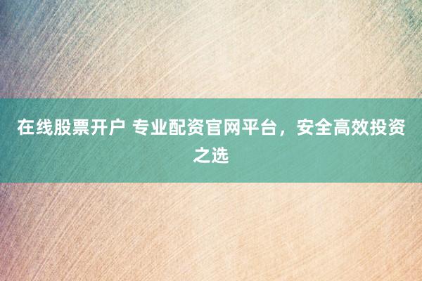 在线股票开户 专业配资官网平台，安全高效投资之选