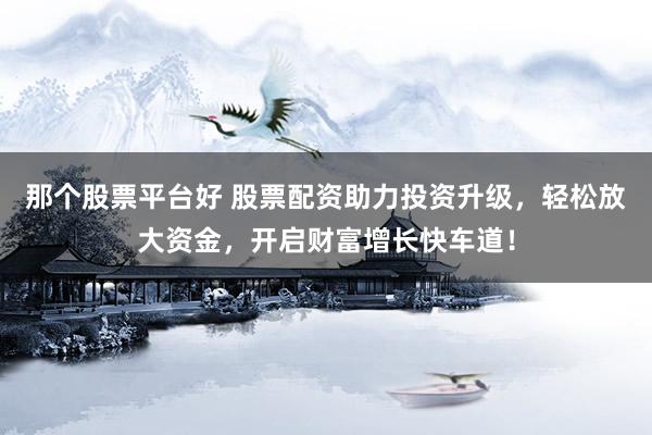 那个股票平台好 股票配资助力投资升级，轻松放大资金，开启财富增长快车道！