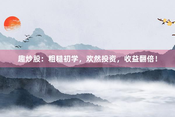 趣炒股：粗糙初学，欢然投资，收益翻倍！