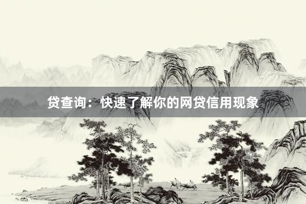 贷查询：快速了解你的网贷信用现象