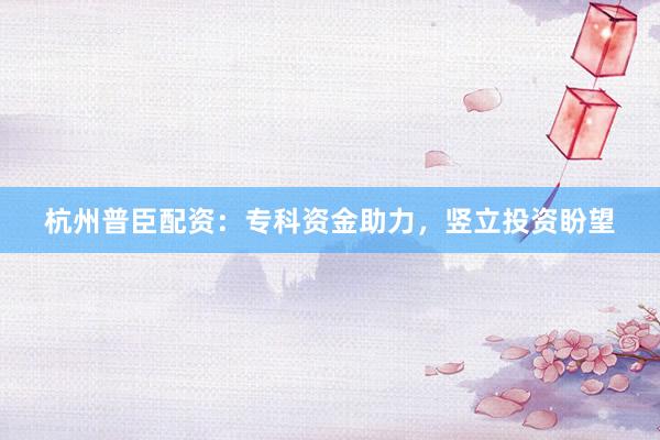 杭州普臣配资：专科资金助力，竖立投资盼望