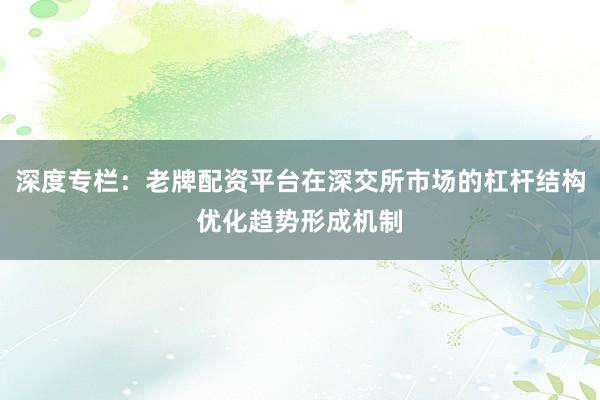 深度专栏：老牌配资平台在深交所市场的杠杆结构优化趋势形成机制